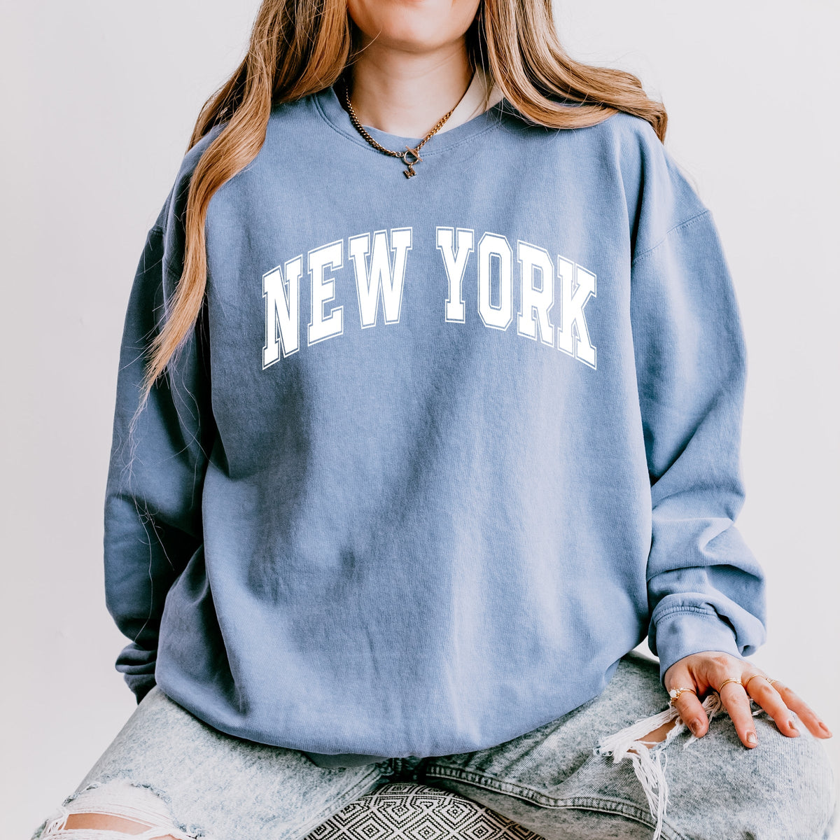Varsity New York - Women's Lightweight Garment Dyed Sweatshirt