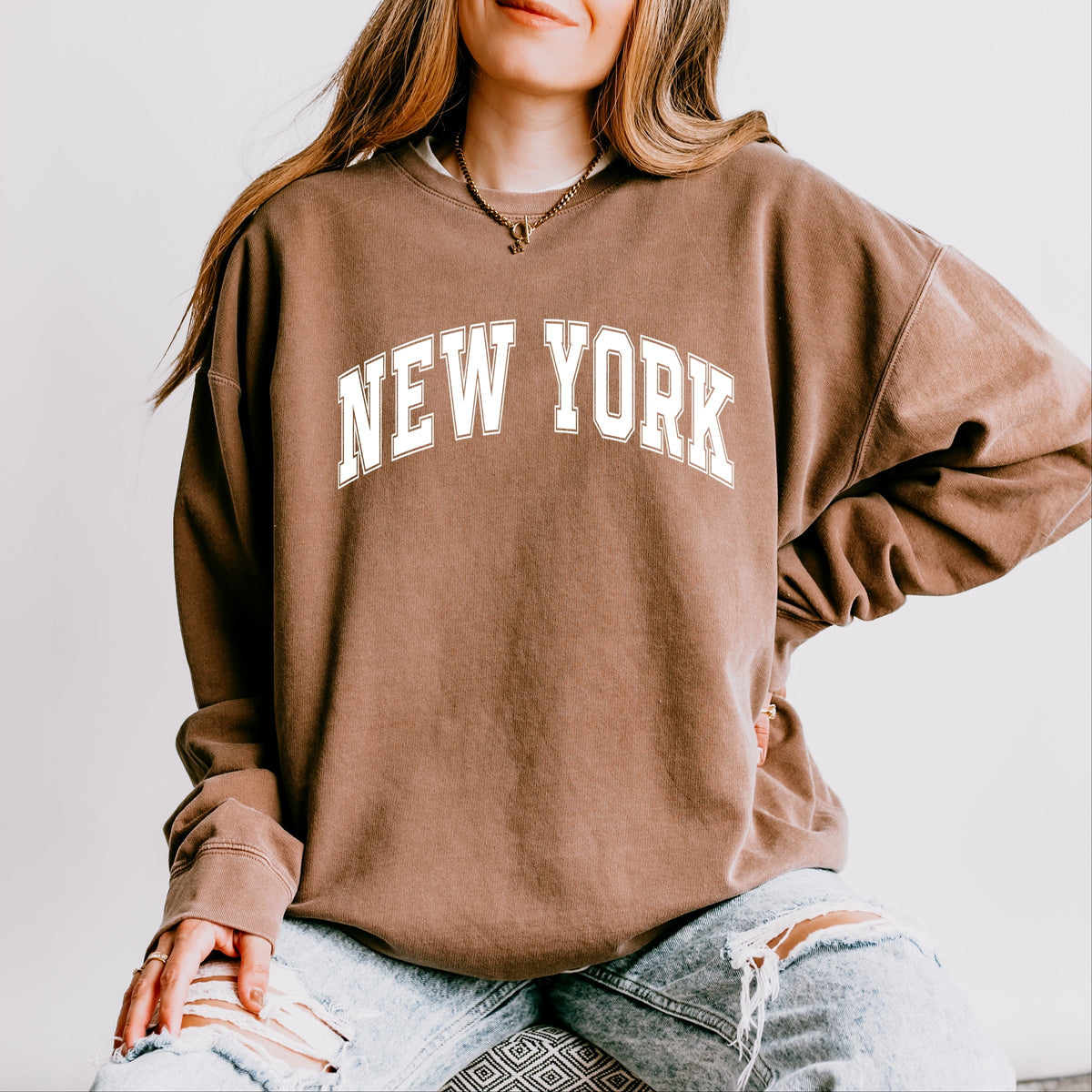 Varsity New York - Women's Lightweight Garment Dyed Sweatshirt