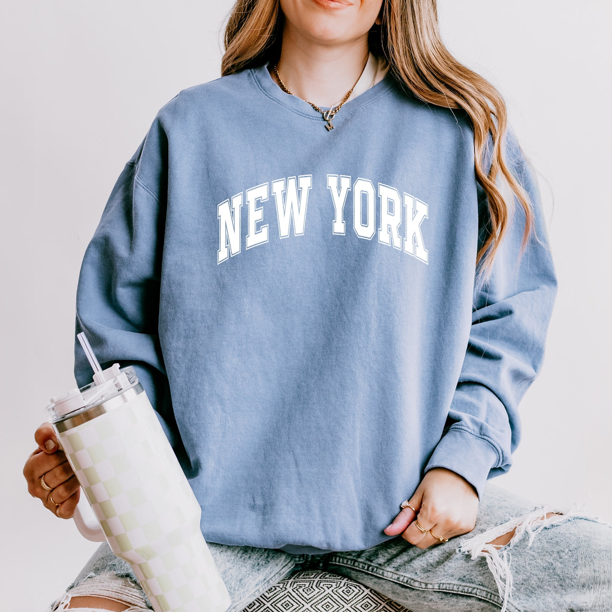 Varsity New York - Women's Lightweight Garment Dyed Sweatshirt