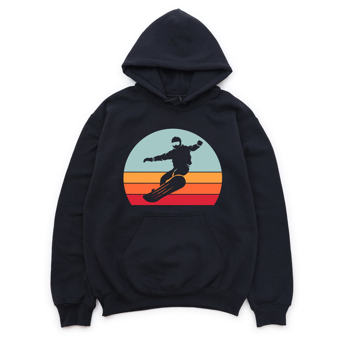 Snowboard With Stripes - Men's Graphic Hoodie