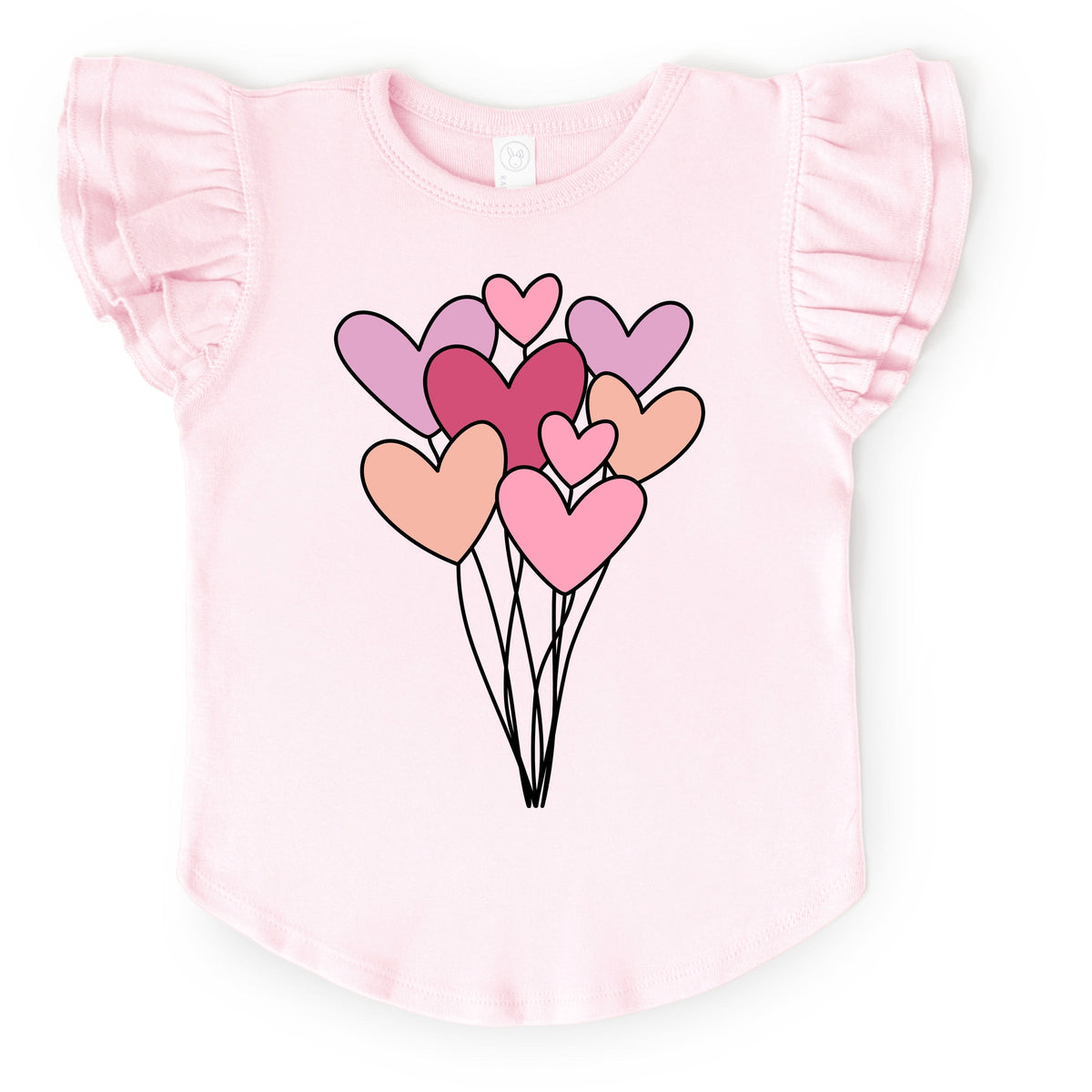 Heart Balloon Bundle - Flutter Sleeve Graphic T-Shirt