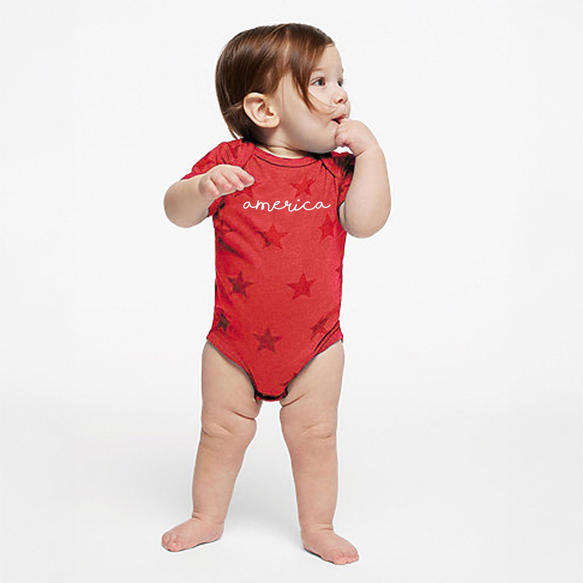 America Cursive - Baby Short Sleeve Star Bodysuit