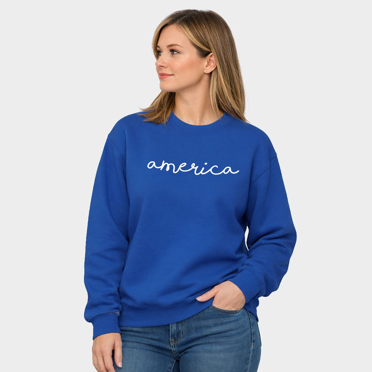 America Cursive - Women's Graphic Sweatshirt