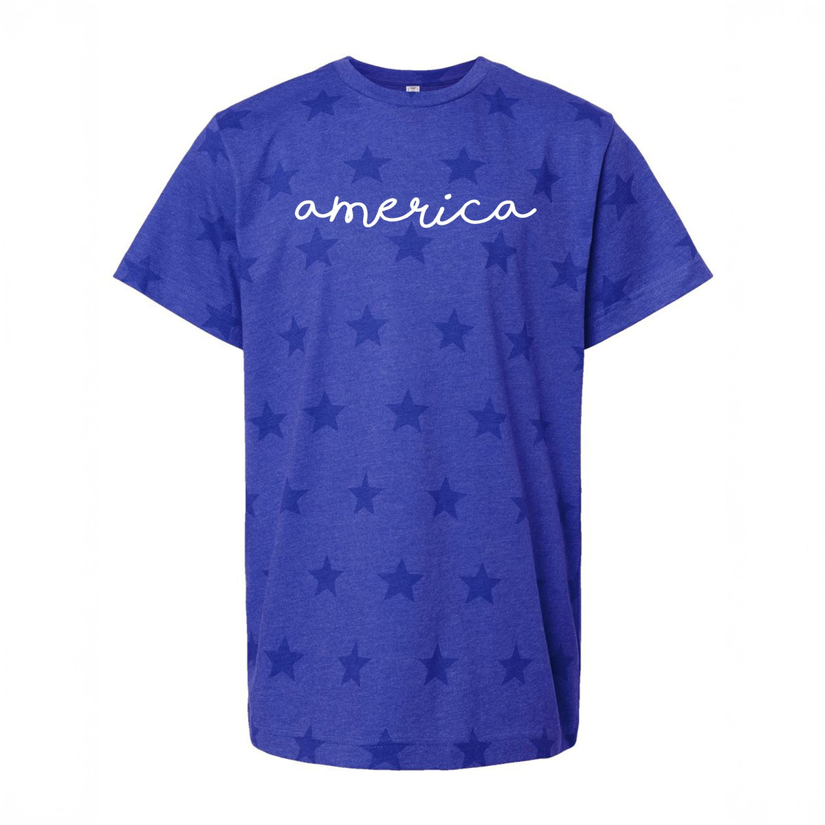 America Cursive - Youth Short Sleeve Star Tee