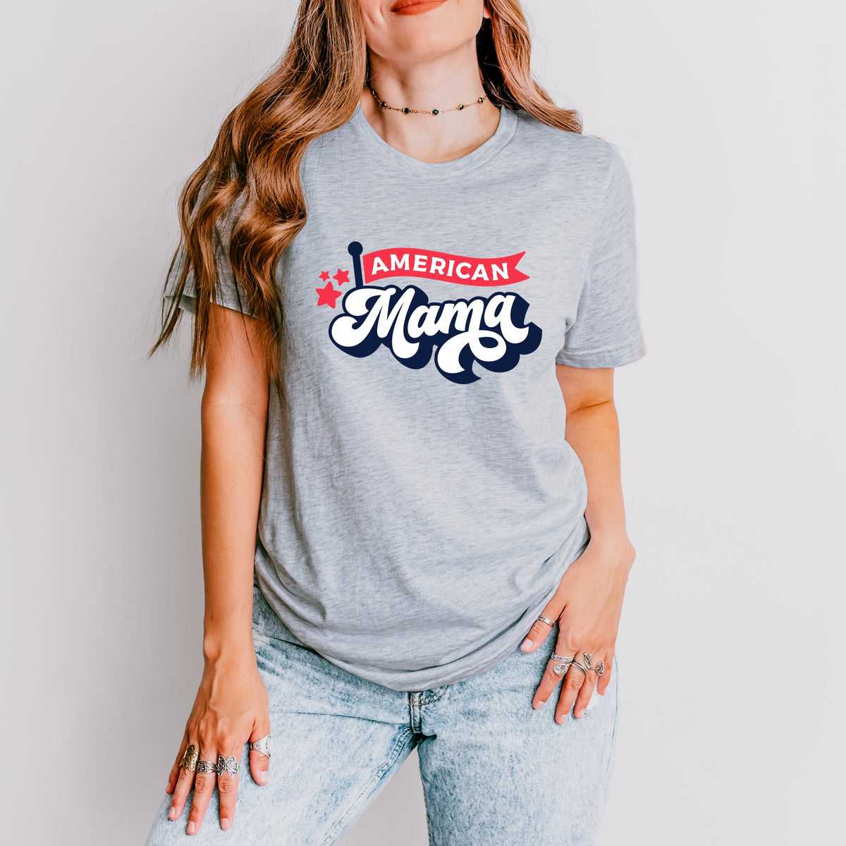 American Mama Flag - Women's Short Sleeve Graphic T-Shirt