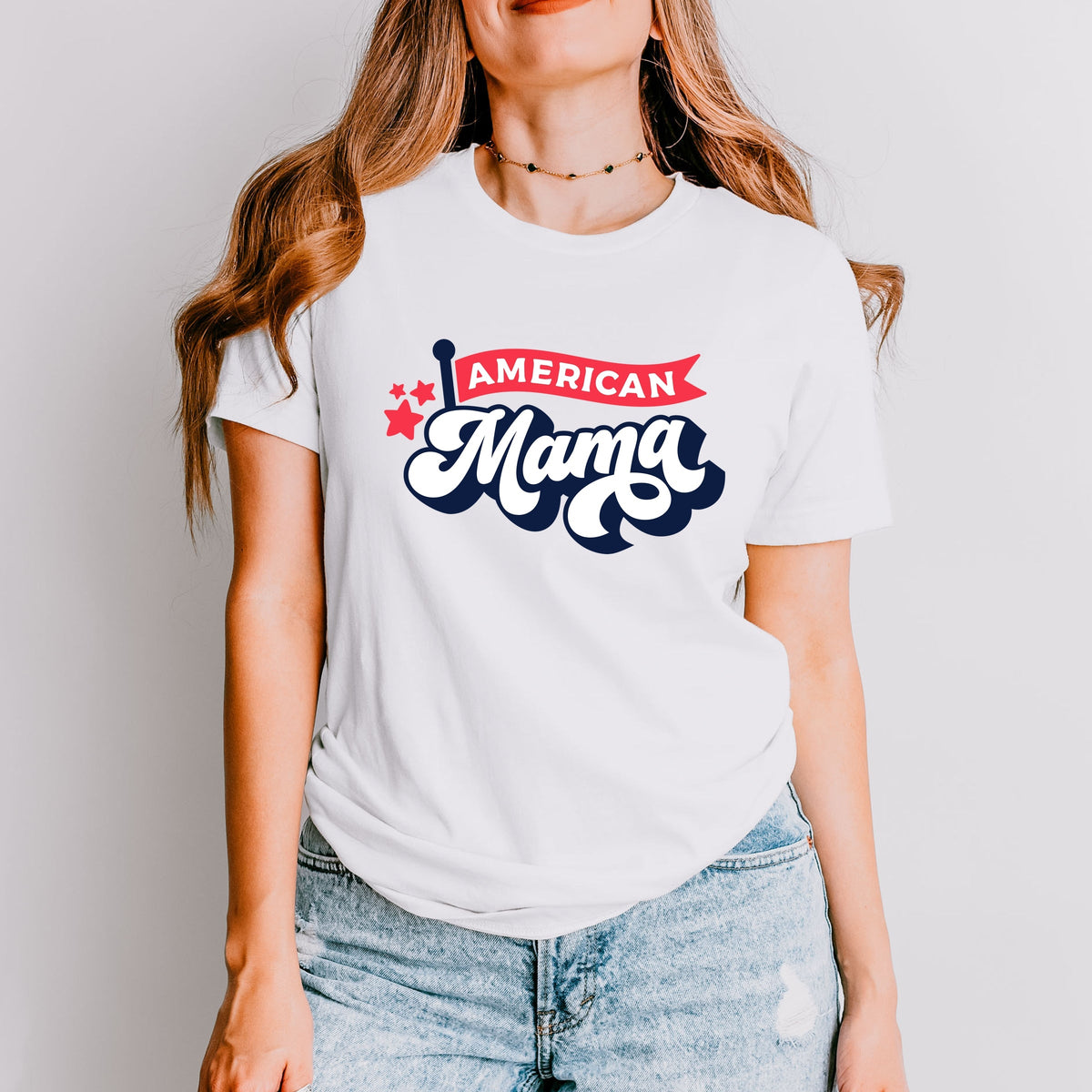 American Mama Flag - Women's Short Sleeve Graphic T-Shirt