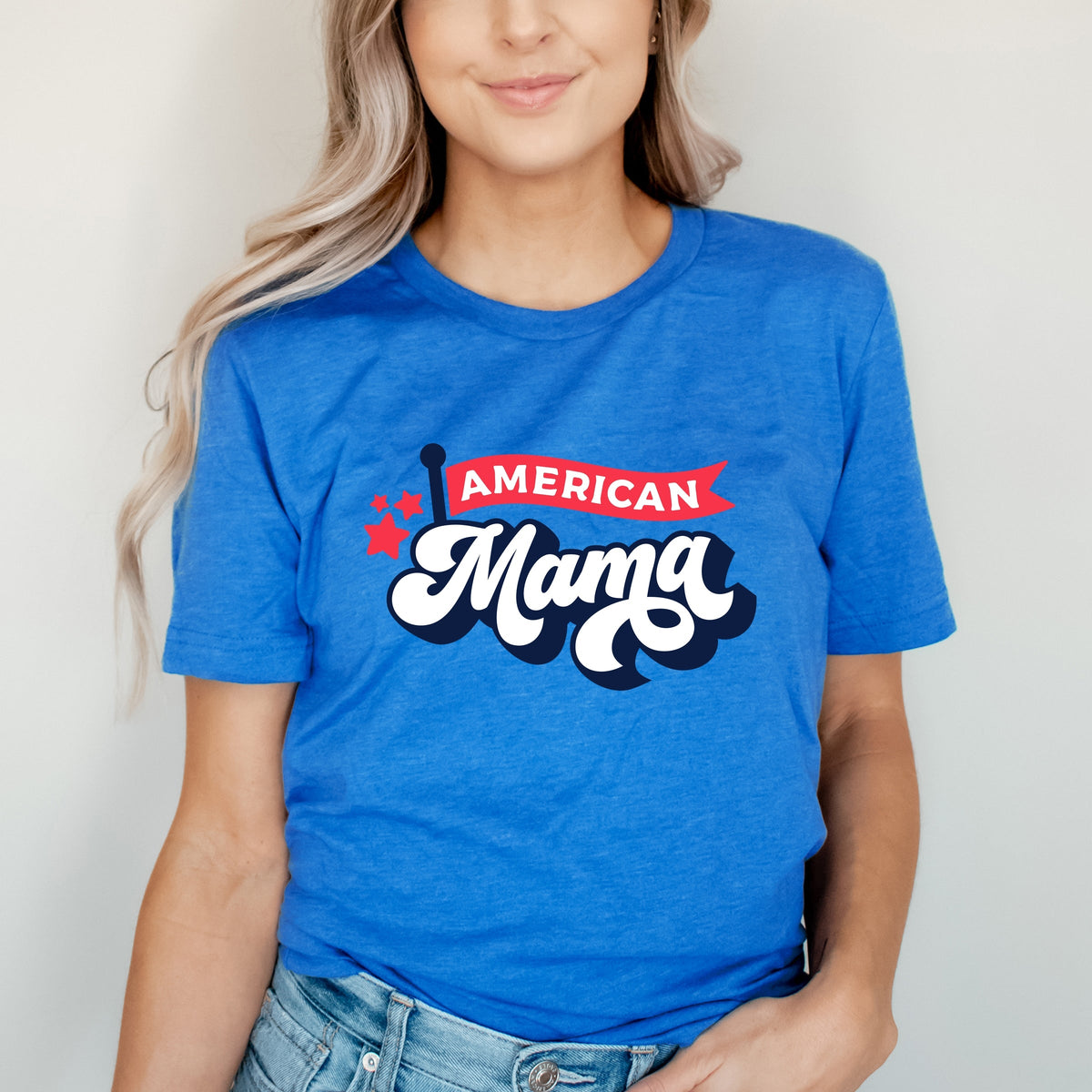 American Mama Flag - Women's Short Sleeve Graphic T-Shirt