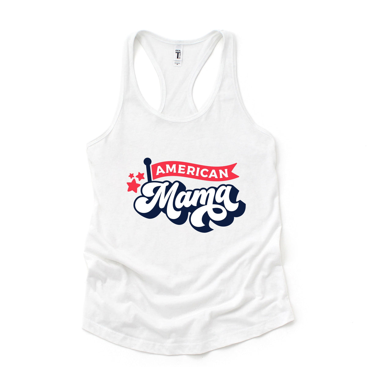 American Mama Flag - Women's Graphic Racerback Tank Top