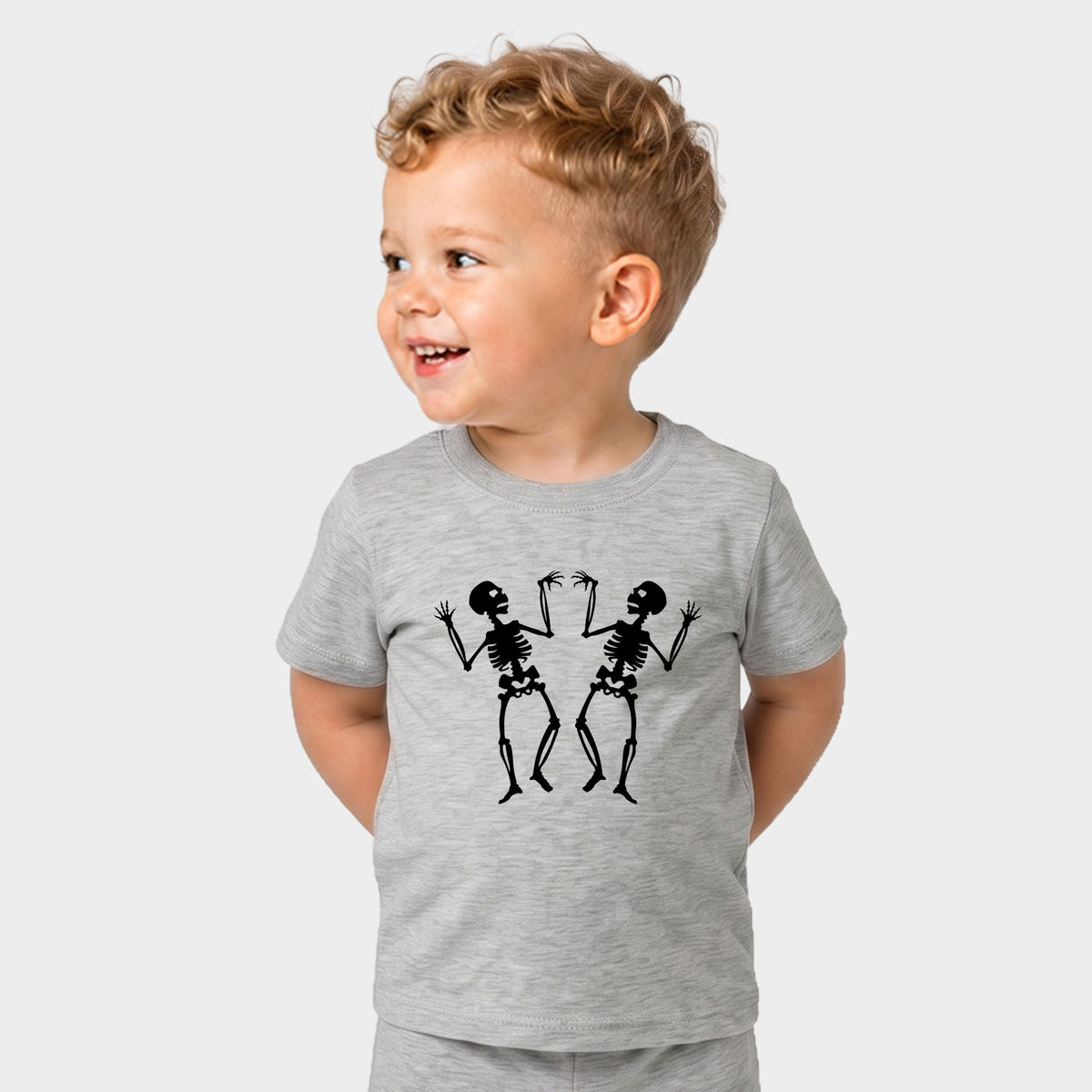 Two Dancing Skeletons - Toddler Crew Shorts Set