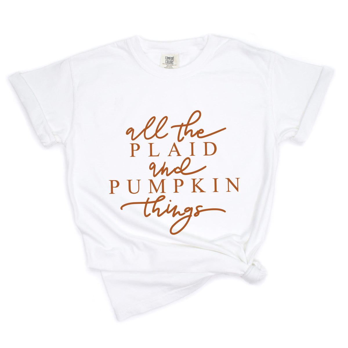 All The Plaid and Pumpkin Things - Women's Garment Dyed Graphic T-Shirt