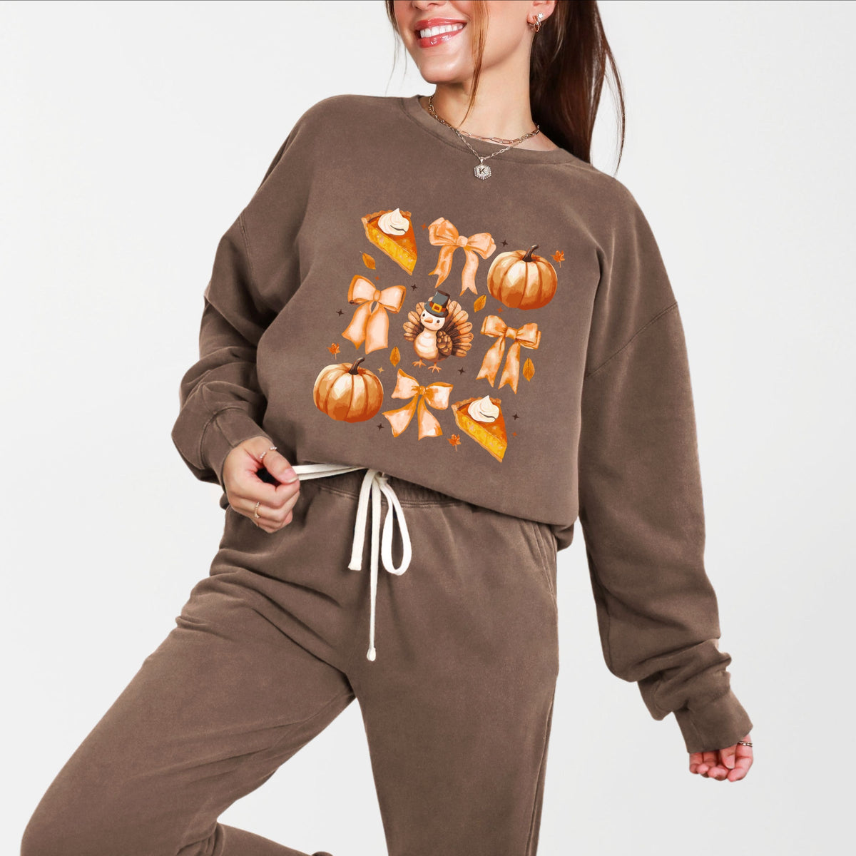Coquette Turkey Pie - Women's Lightweight Garment Dyed Sweatshirt