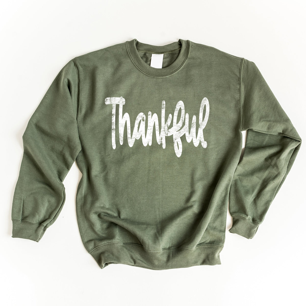 Thankful Cursive Distressed - Women's Graphic Sweatshirt