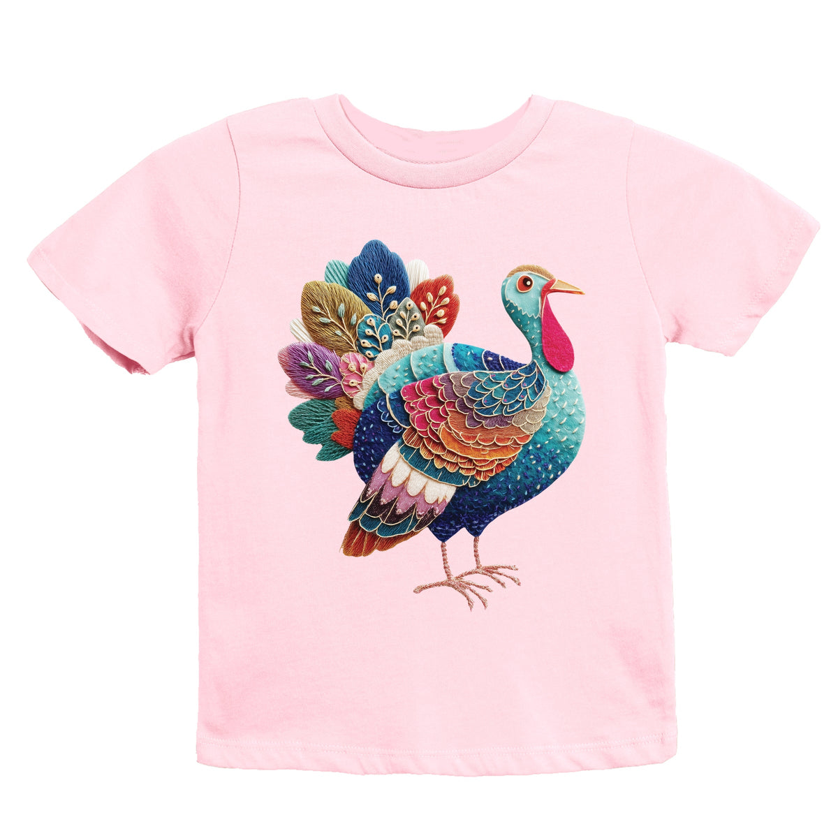 Turkey Patchwork Print - Youth Short Sleeve Graphic T-Shirt