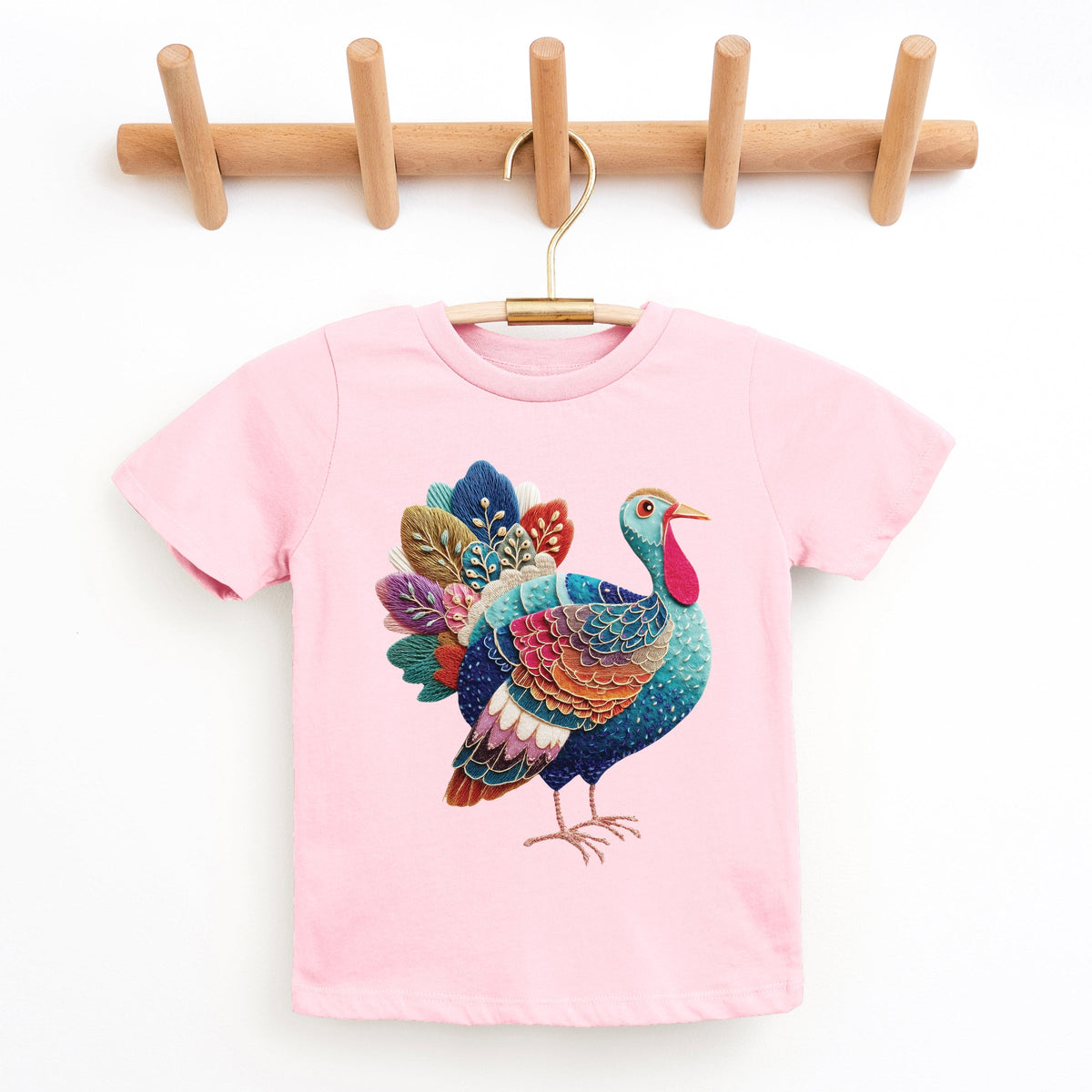 Turkey Patchwork Print - Youth Short Sleeve Graphic T-Shirt