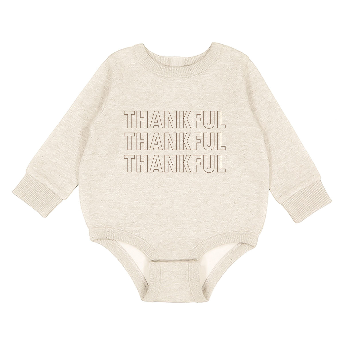 Thankful Outline Stacked - Infant Fleece BodySuit