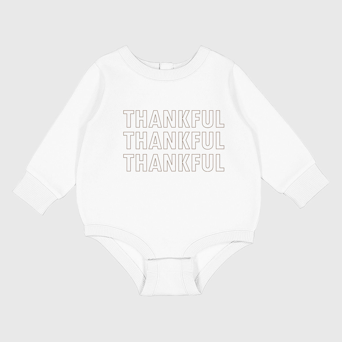 Thankful Outline Stacked - Infant Fleece BodySuit