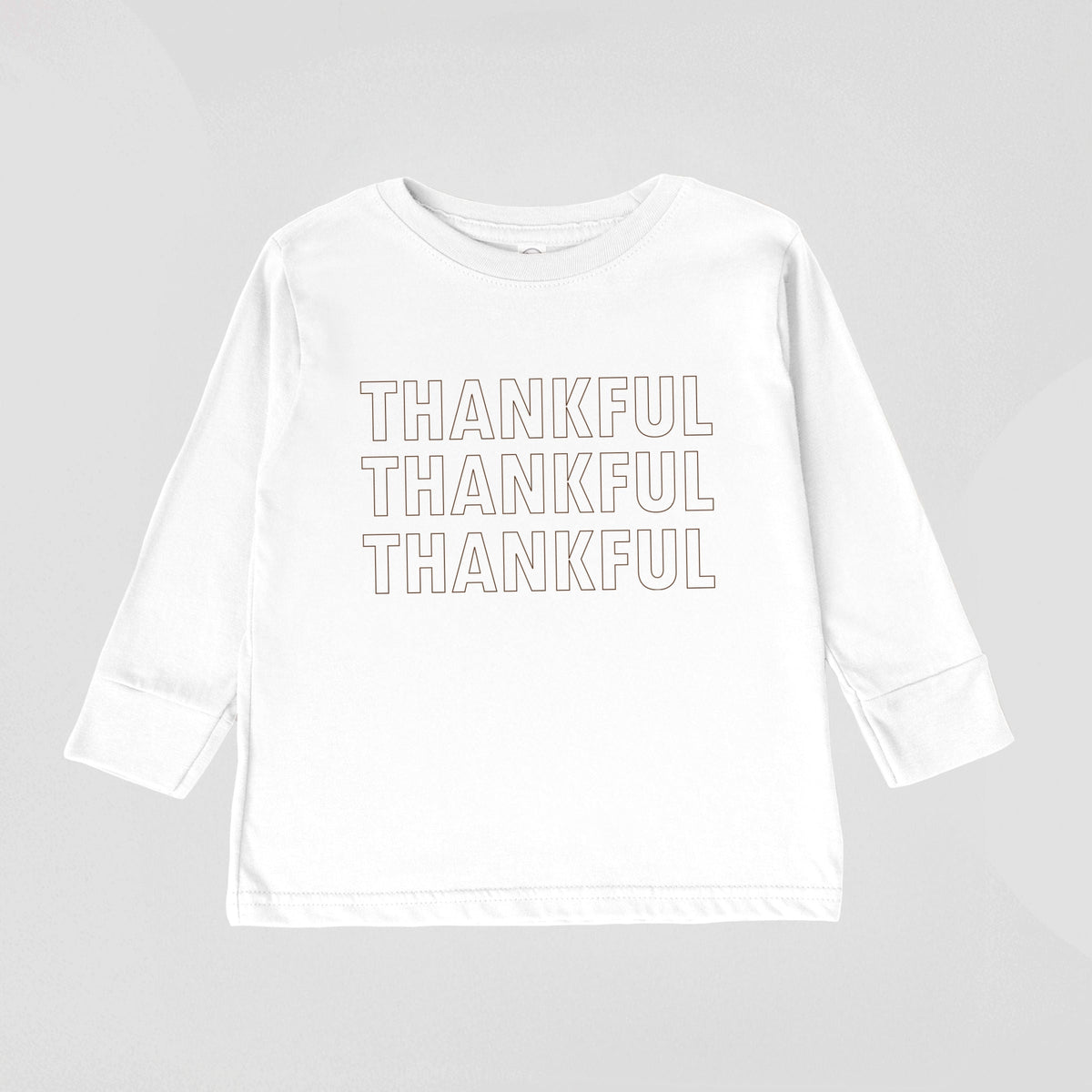 Thankful Outline Stacked - Toddler Long Sleeve Graphic Tee