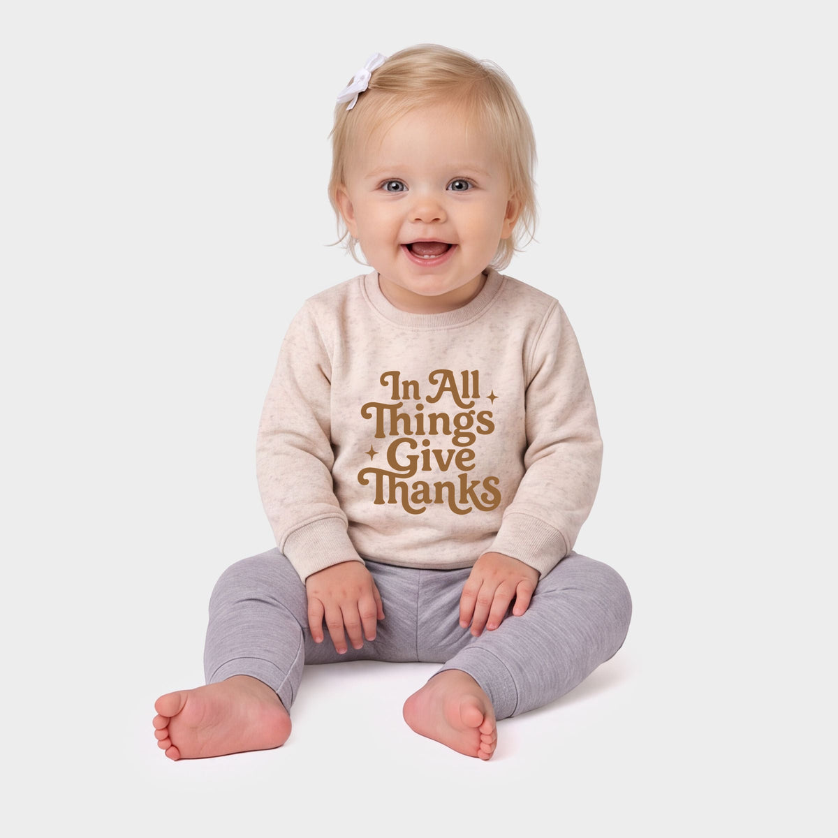 In All Things Give Thanks Stars - Infant Crew Fleece Sweatshirt