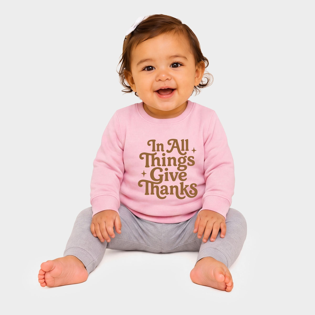 In All Things Give Thanks Stars - Infant Crew Fleece Sweatshirt
