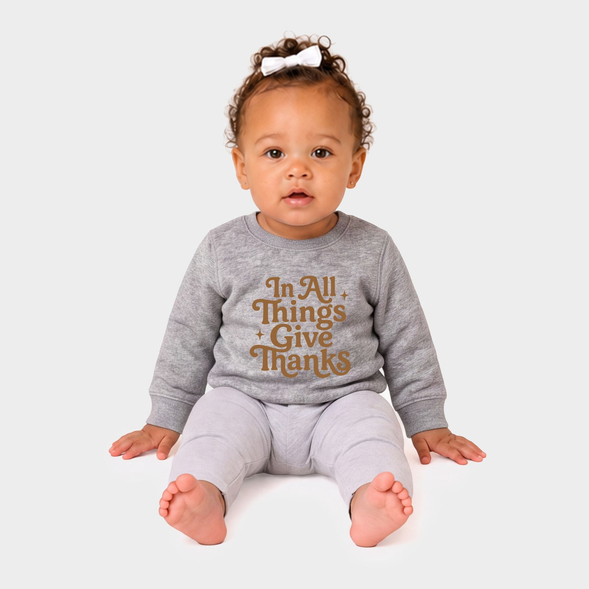 In All Things Give Thanks Stars - Infant Crew Fleece Sweatshirt