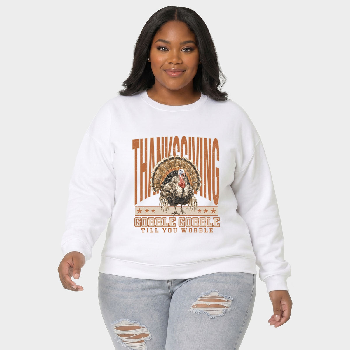 Thanksgiving Gobble Gobble Till You Wobble - Women's Plus Sweatshirt
