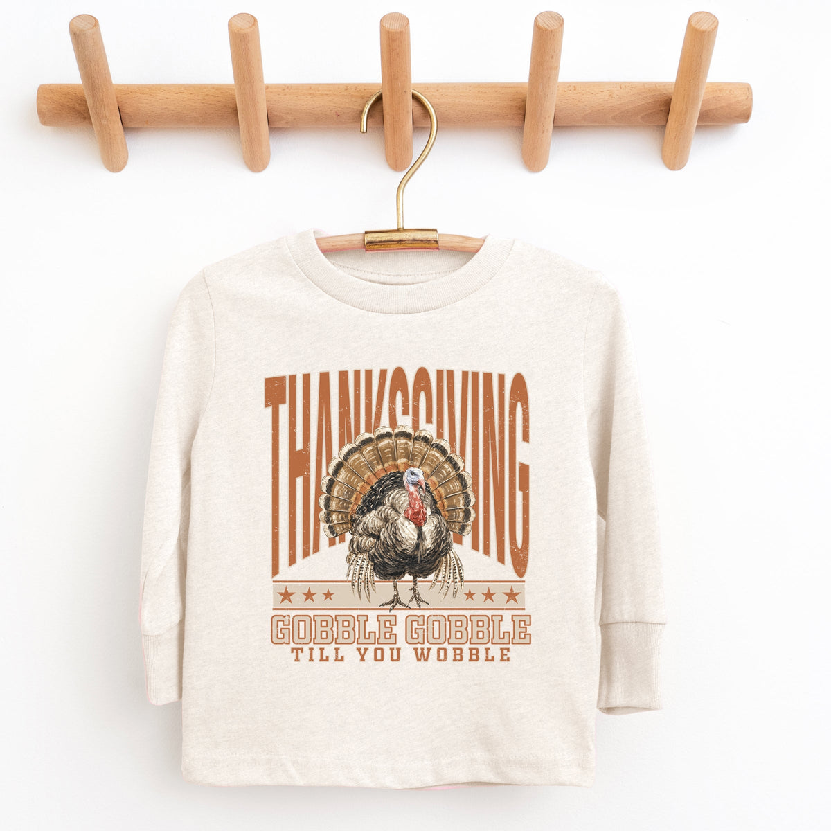 Thanksgiving Gobble Gobble Till You Wobble - Youth Long Sleeve Graphic T-Shirt