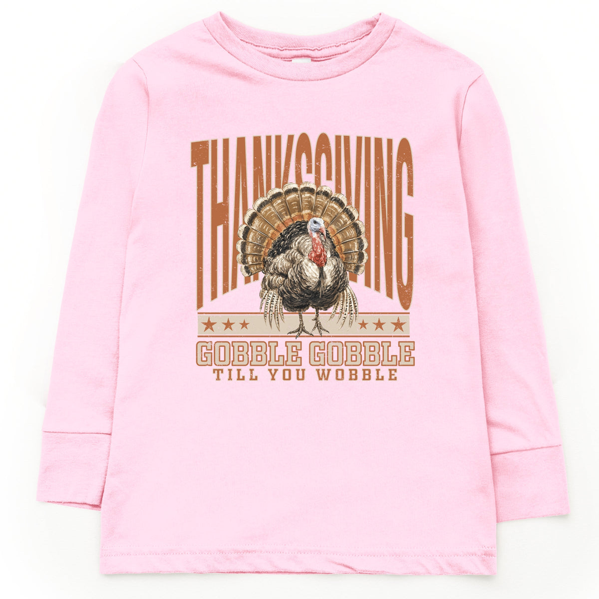 Thanksgiving Gobble Gobble Till You Wobble - Youth Long Sleeve Graphic T-Shirt