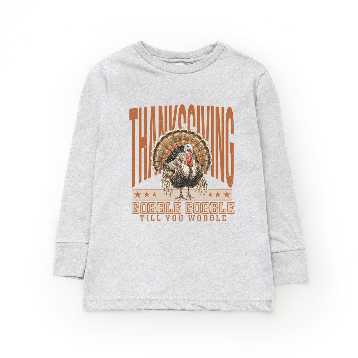 Thanksgiving Gobble Gobble Till You Wobble - Youth Long Sleeve Graphic T-Shirt