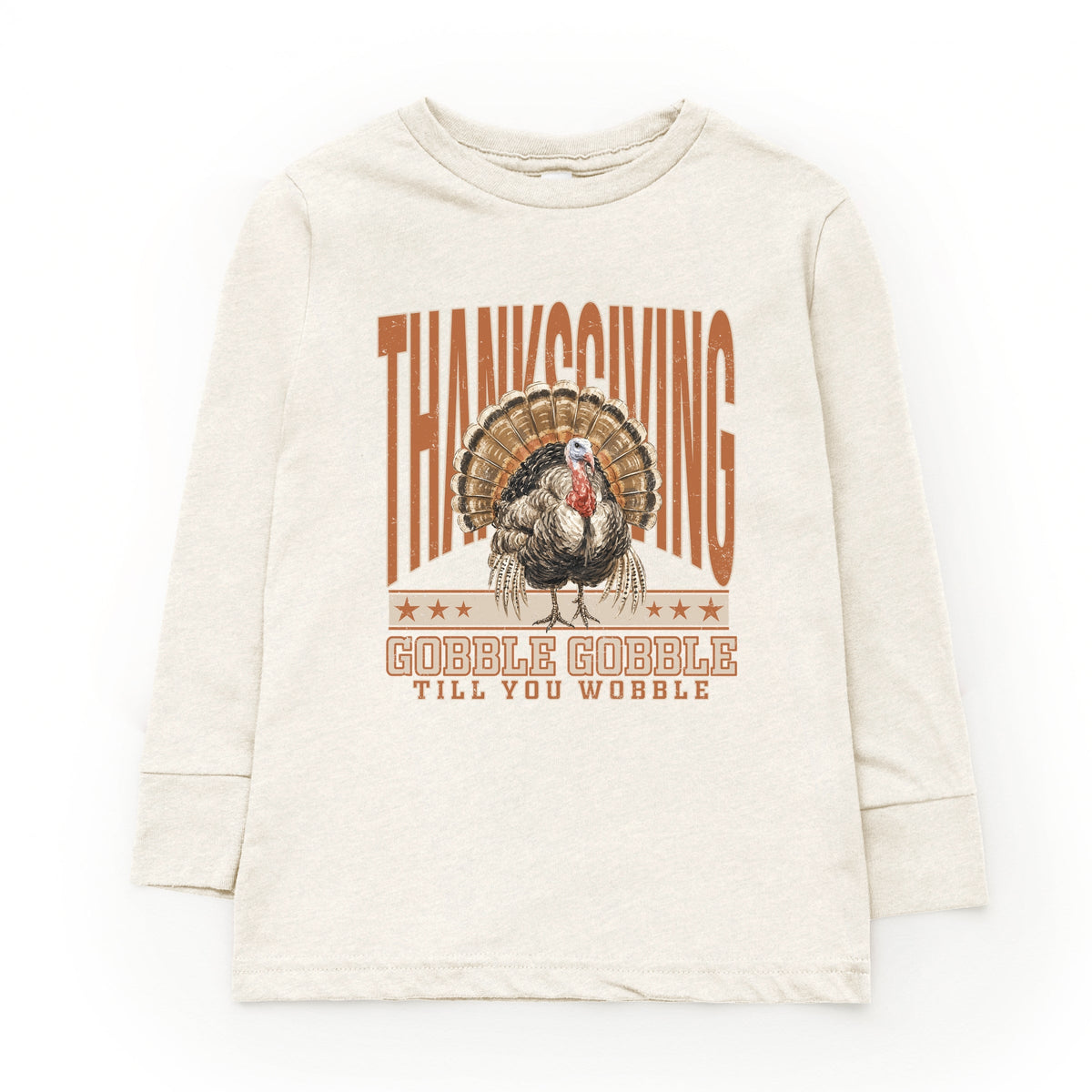 Thanksgiving Gobble Gobble Till You Wobble - Youth Long Sleeve Graphic T-Shirt