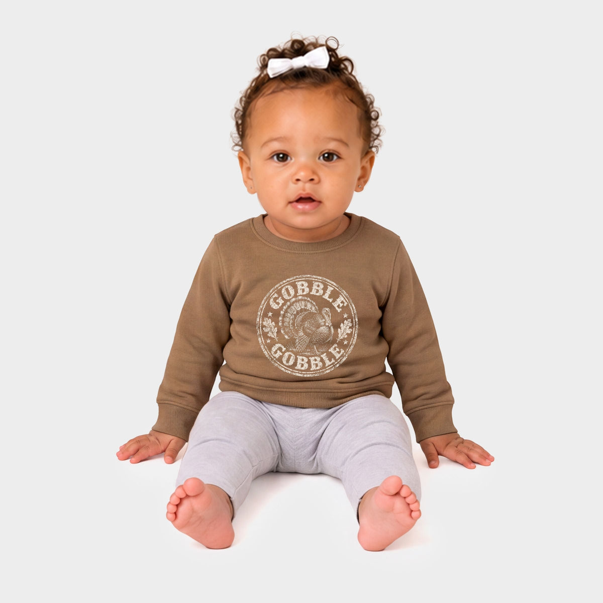 Gobble Gobble Turkey Circle - Infant Crew Fleece Sweatshirt