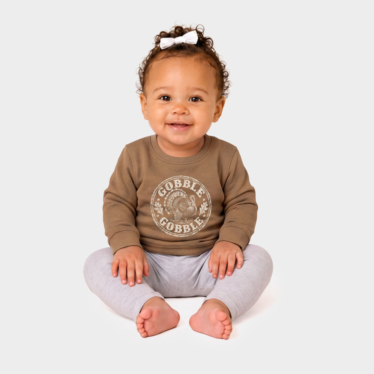 Gobble Gobble Turkey Circle - Infant Crew Fleece Sweatshirt