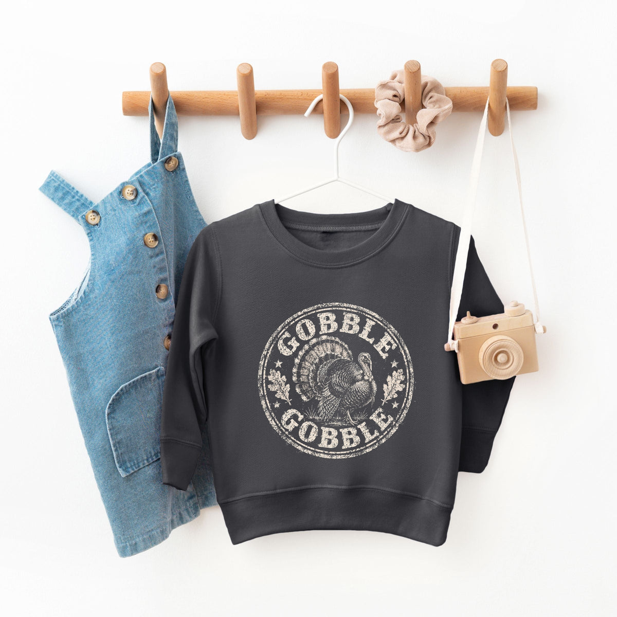 Gobble Gobble Turkey Circle - Toddler Graphic Sweatshirt