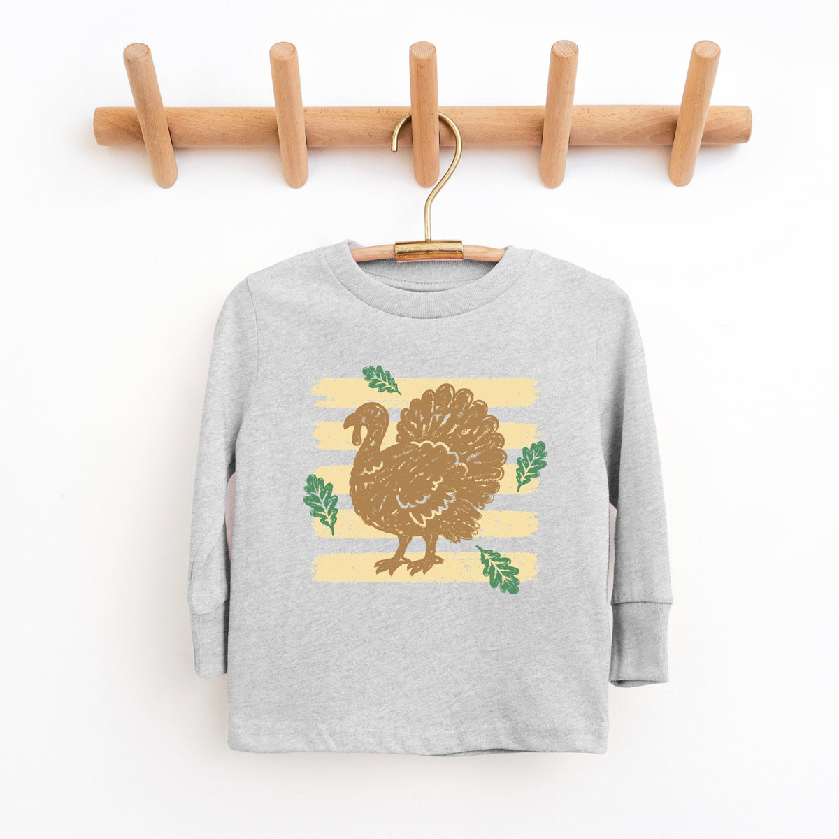 Turkey Stripes and Leaves - Youth Long Sleeve Graphic T-Shirt