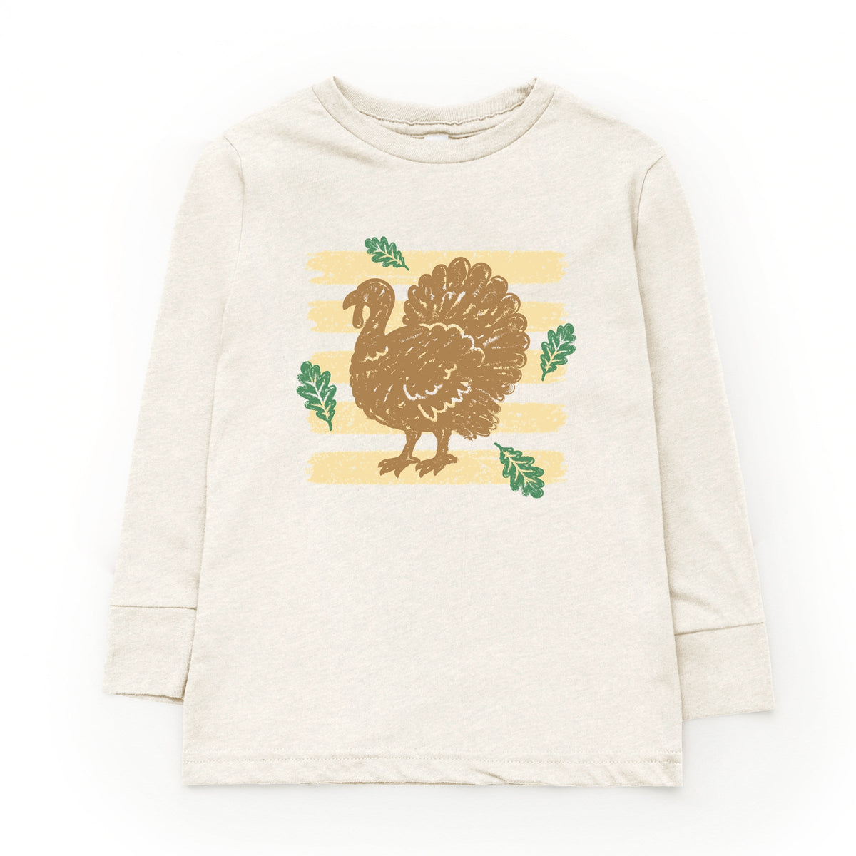Turkey Stripes and Leaves - Youth Long Sleeve Graphic T-Shirt
