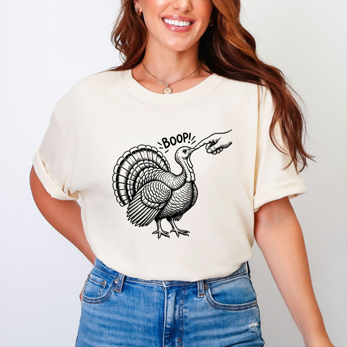 Boop Turkey - Women's Garment Dyed Graphic T-Shirt