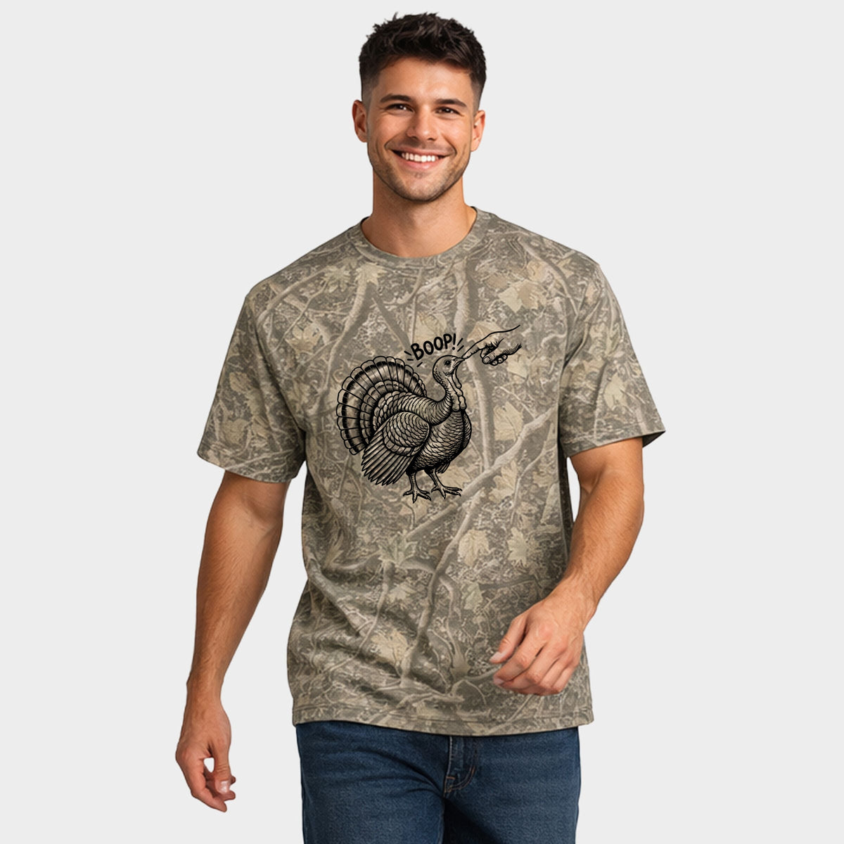 Boop Turkey  - Men's Heavyweight Camo Tee