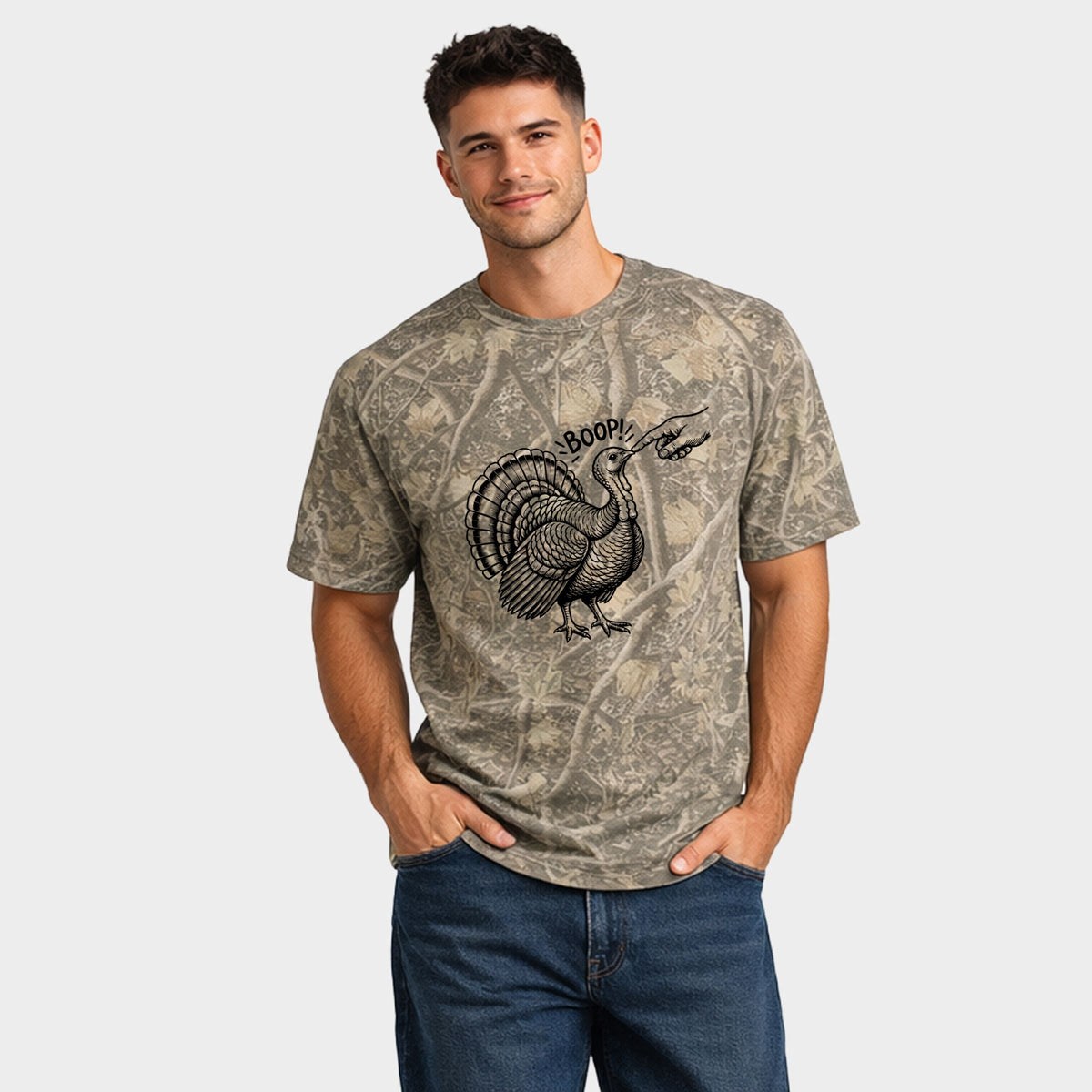 Boop Turkey  - Men's Heavyweight Camo Tee