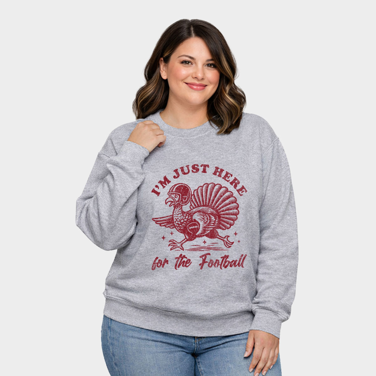I'm Just Here For The Football Turkey - Women's Plus Sweatshirt