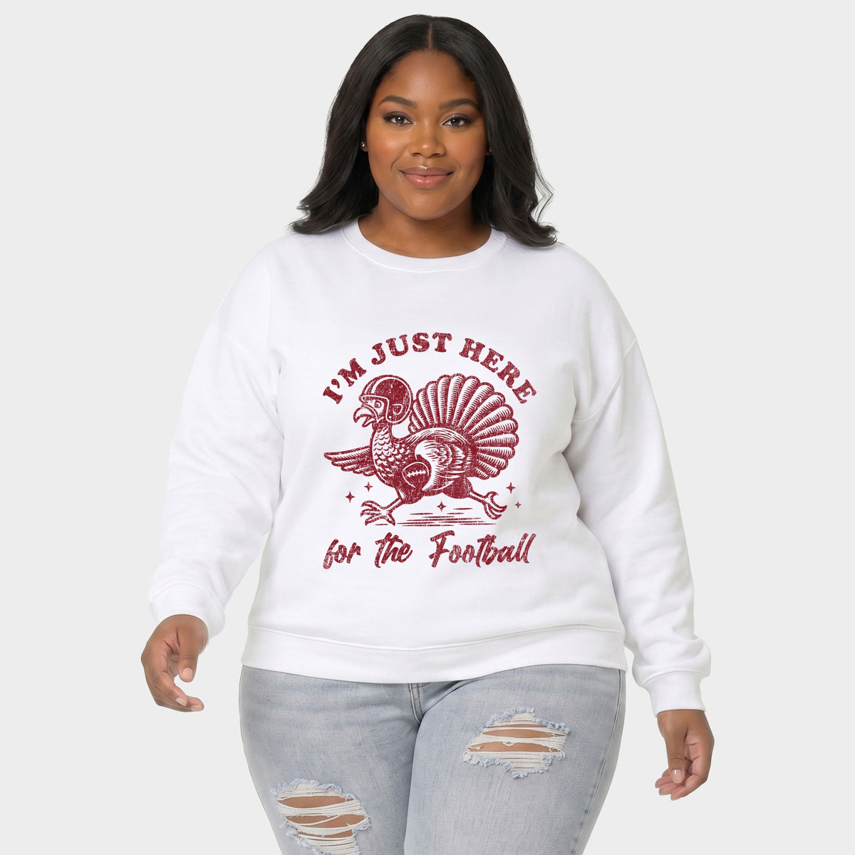 I'm Just Here For The Football Turkey - Women's Plus Sweatshirt