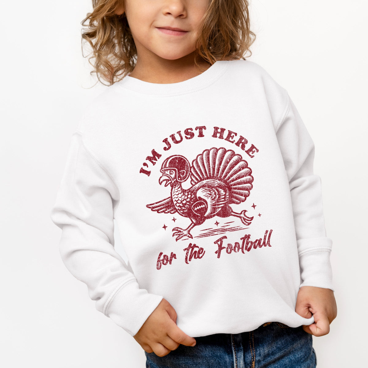 I'm Just Here For The Football Turkey - Toddler Graphic Sweatshirt