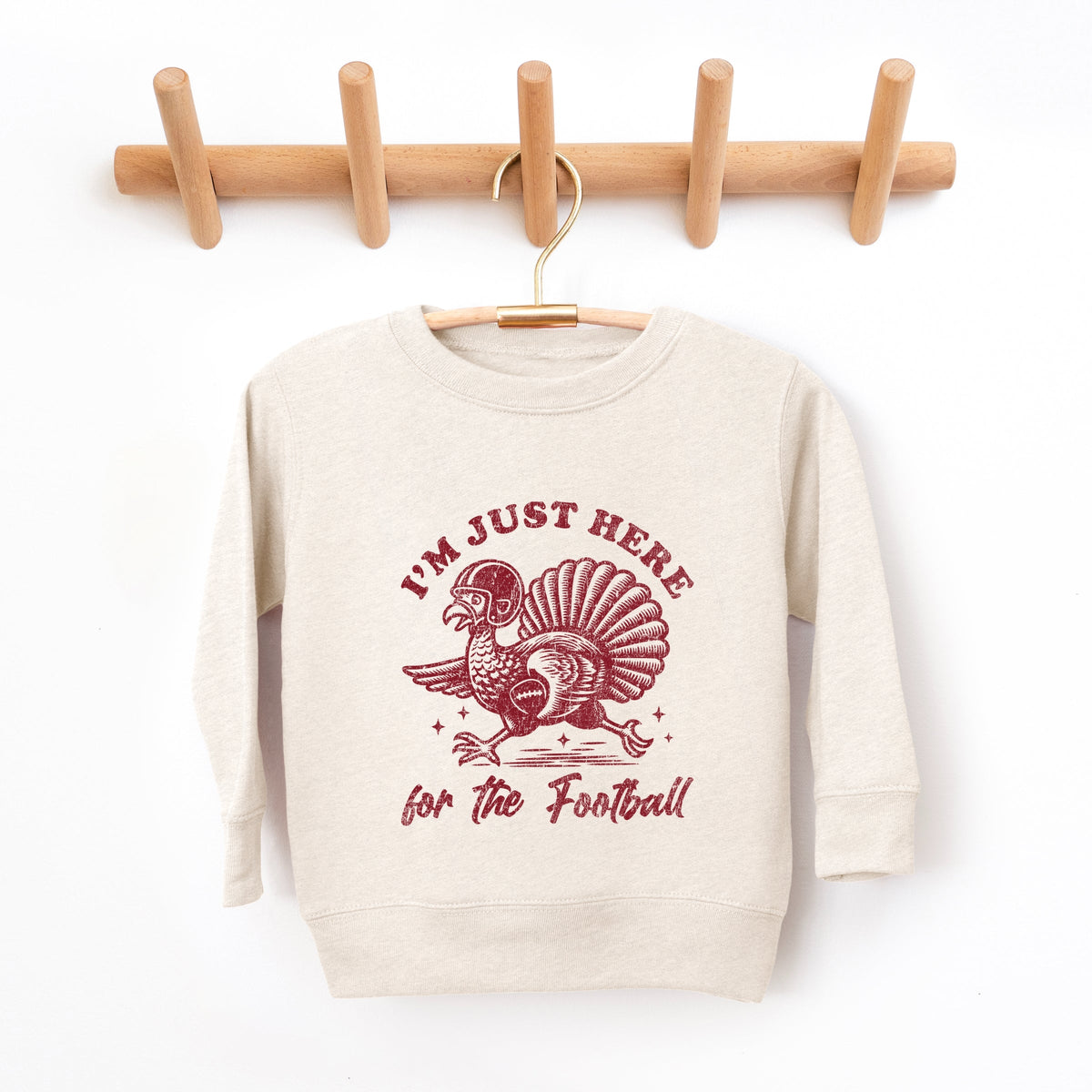 I'm Just Here For The Football Turkey - Toddler Graphic Sweatshirt