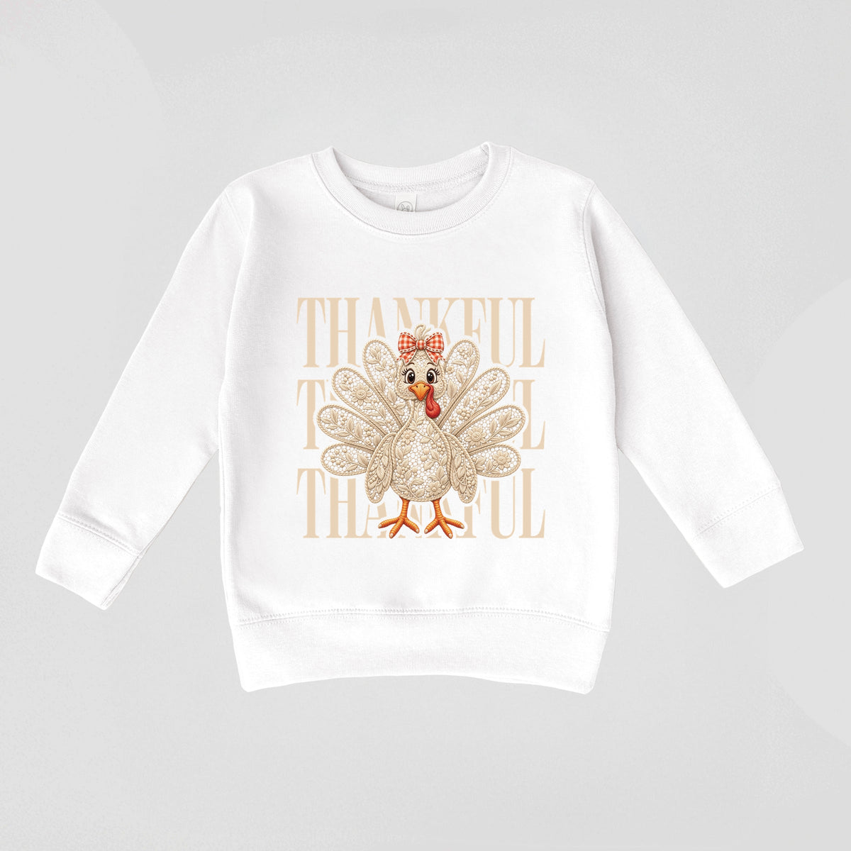 Thankful Lace Turkey - Toddler Graphic Sweatshirt