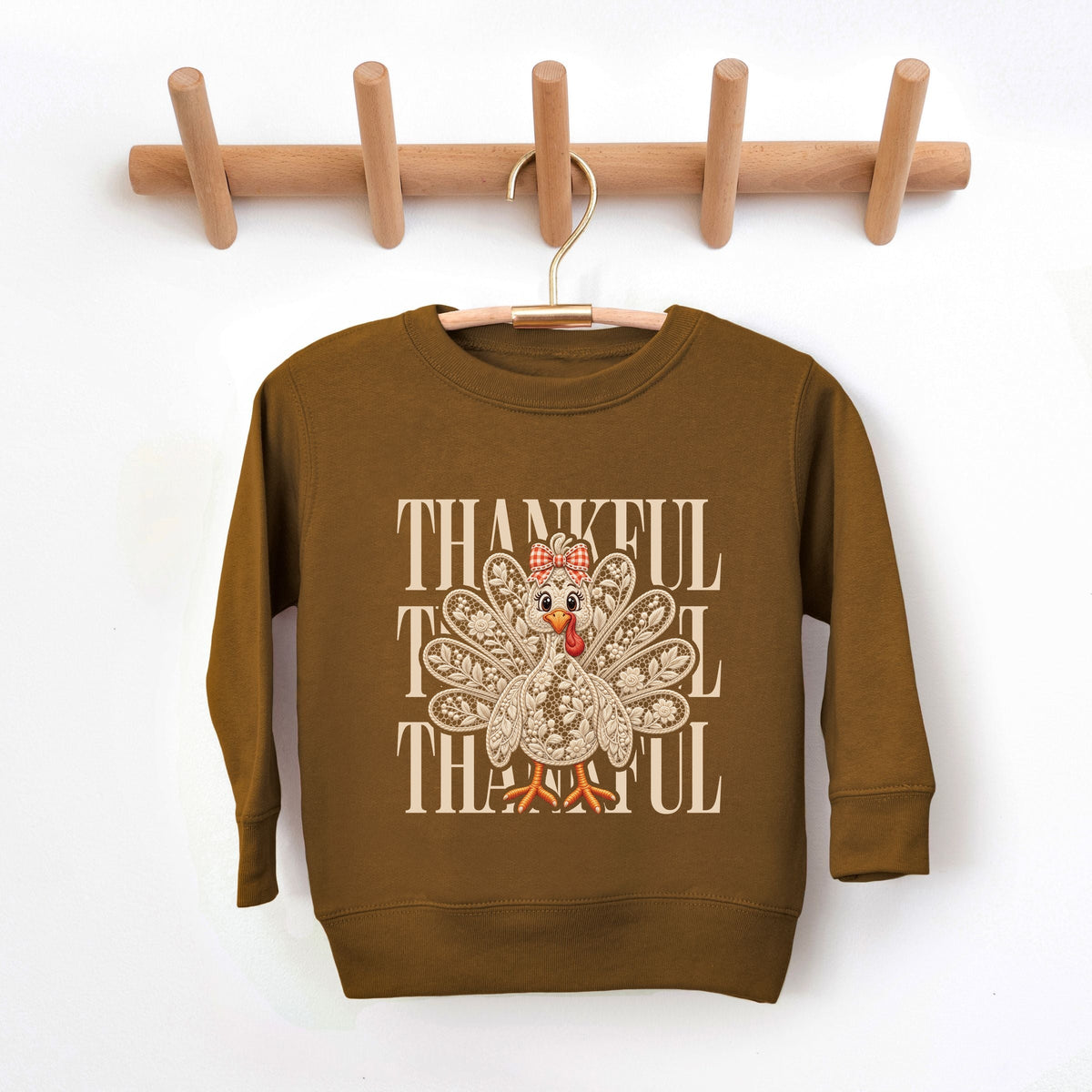 Thankful Lace Turkey - Toddler Graphic Sweatshirt