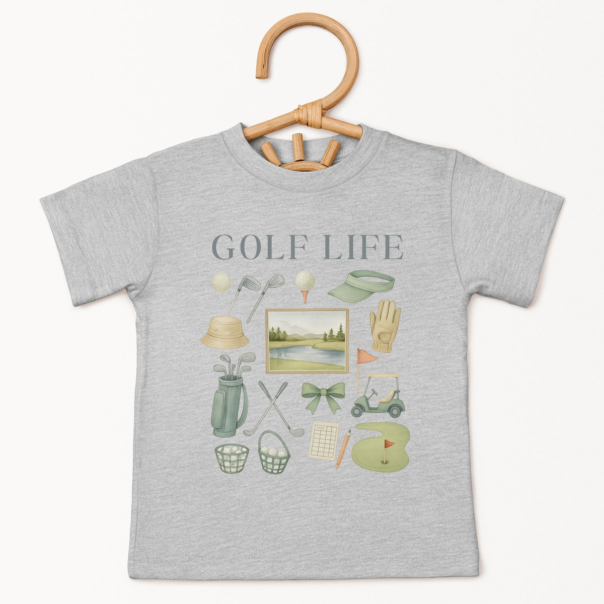 Golf Life Watercolor - Toddler Short Sleeve Graphic T-Shirt