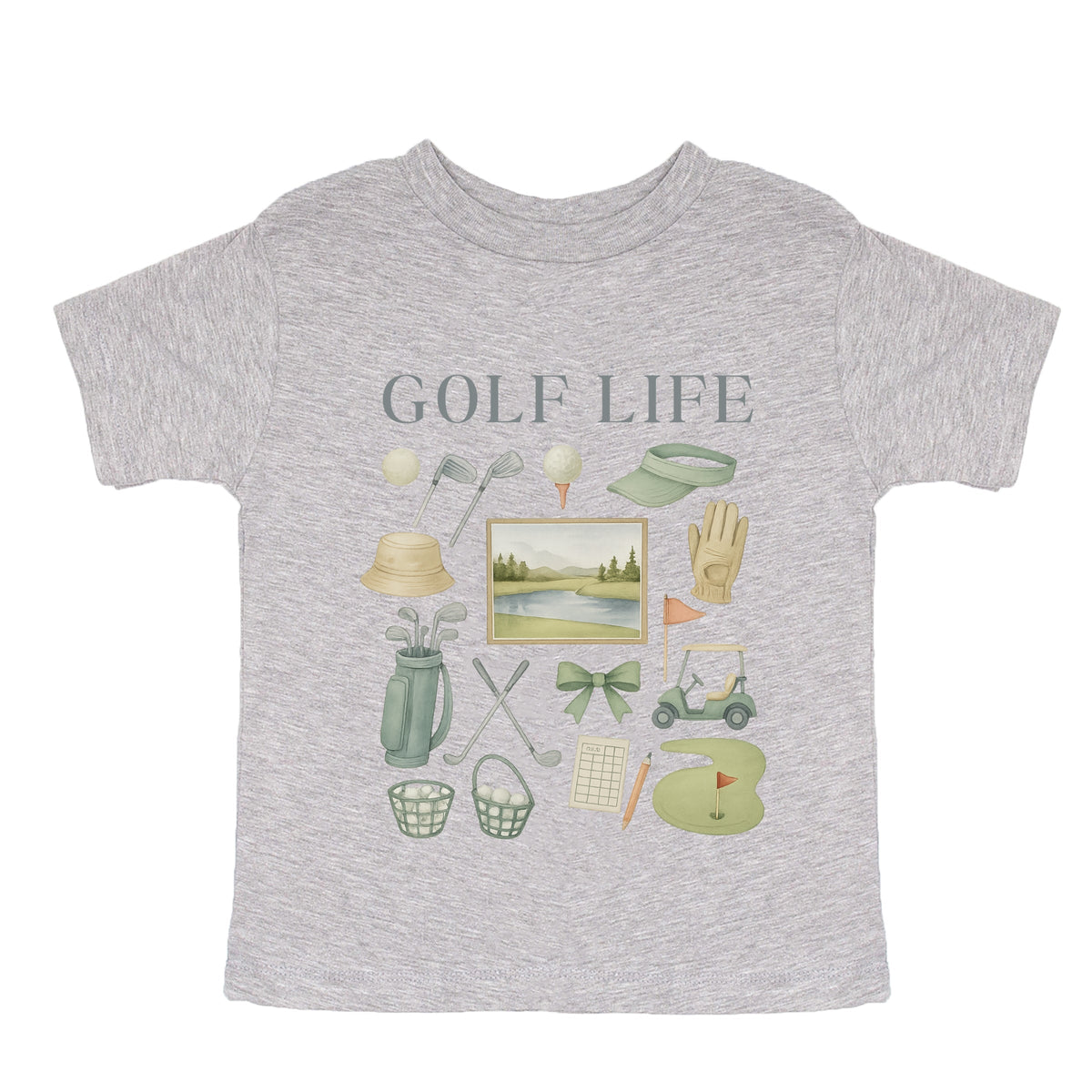 Golf Life Watercolor - Toddler Short Sleeve Graphic T-Shirt