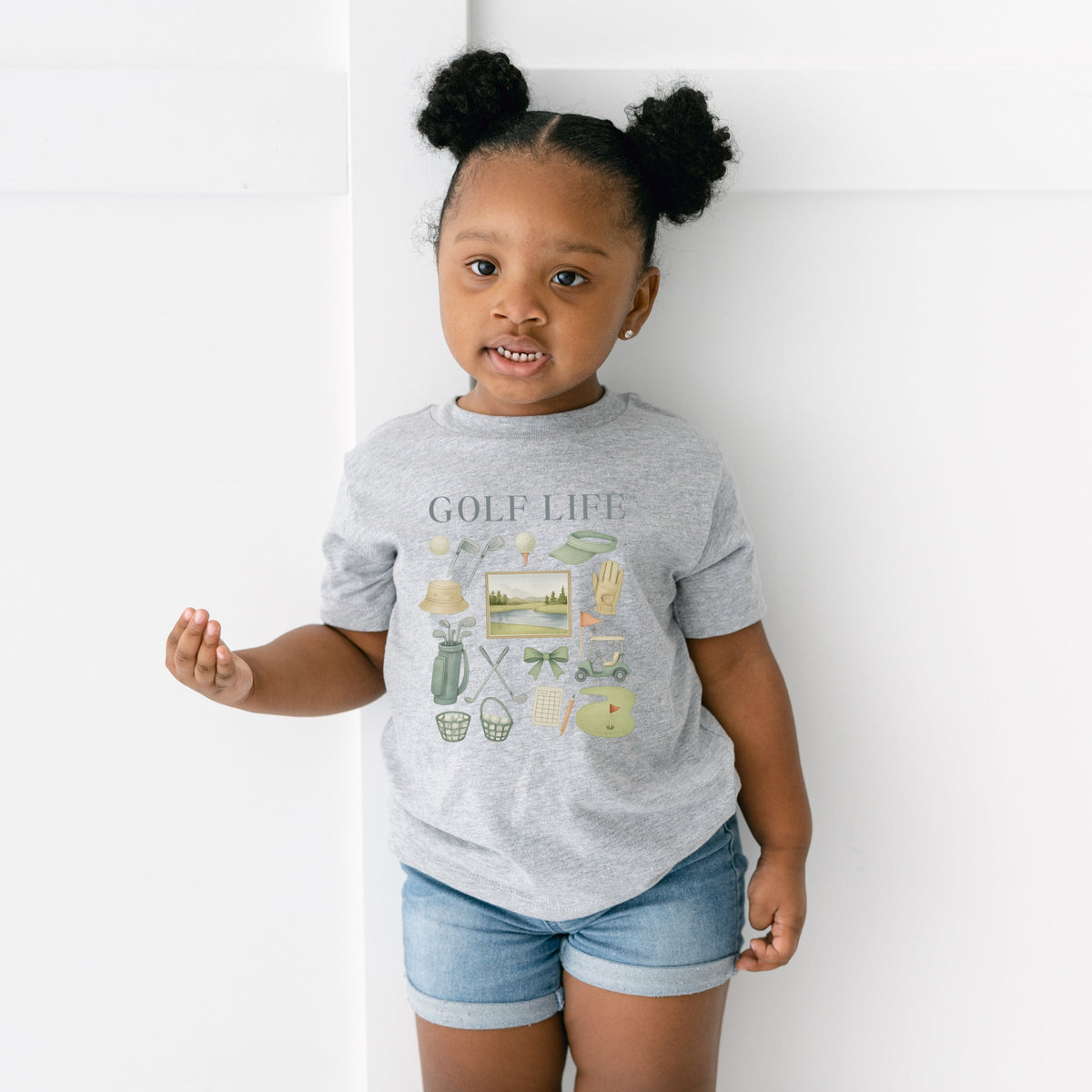 Golf Life Watercolor - Toddler Short Sleeve Graphic T-Shirt