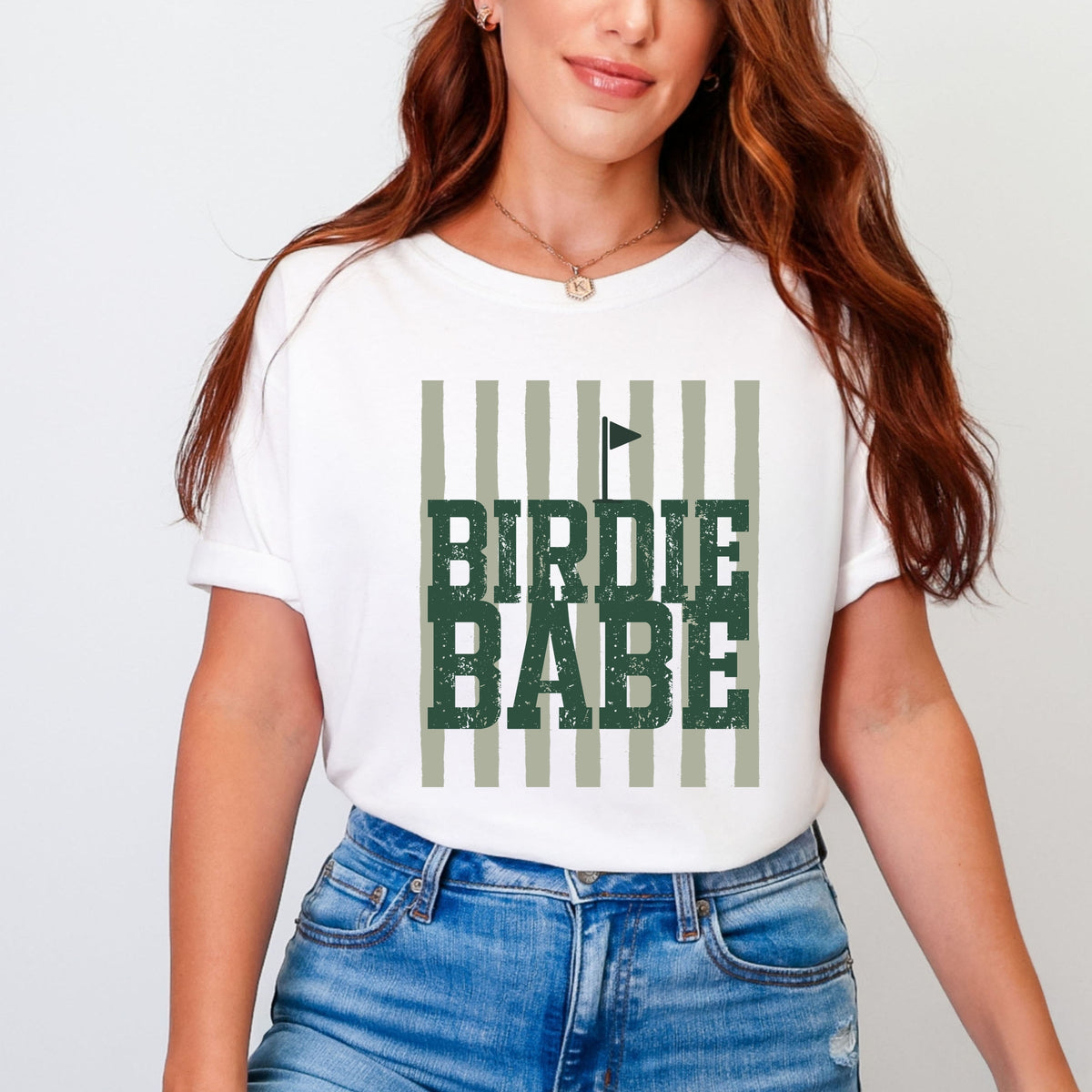 Birdie Babe Stripes - Women's Garment Dyed Graphic T-Shirt