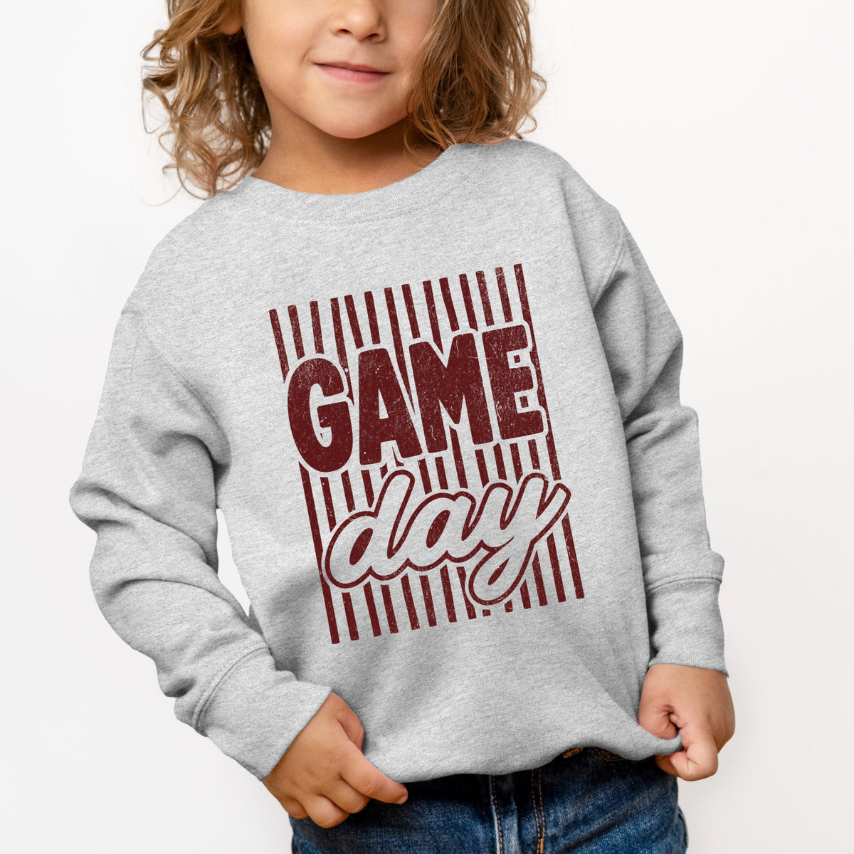 Game Day Red Stripes - Toddler Graphic Sweatshirt