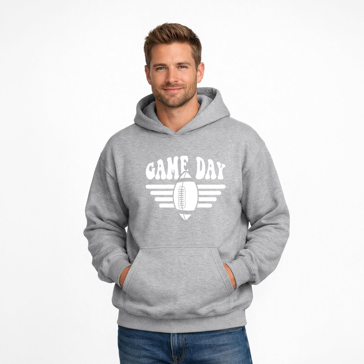 Football Game Day Stripes - Men's Graphic Hoodie