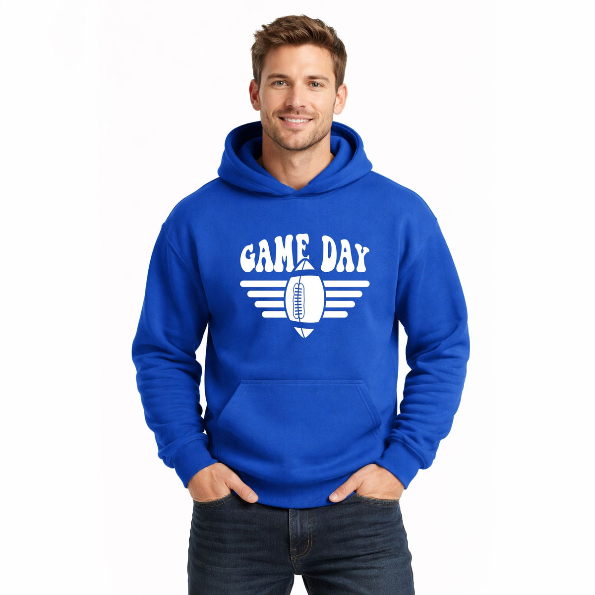 Football Game Day Stripes - Men's Graphic Hoodie